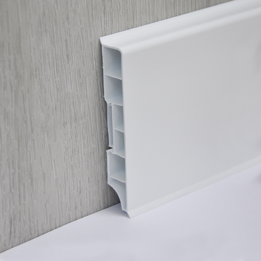 Плинтус напольный прямоугольный "Идеал Дюра" Белый 80мм 2,2м