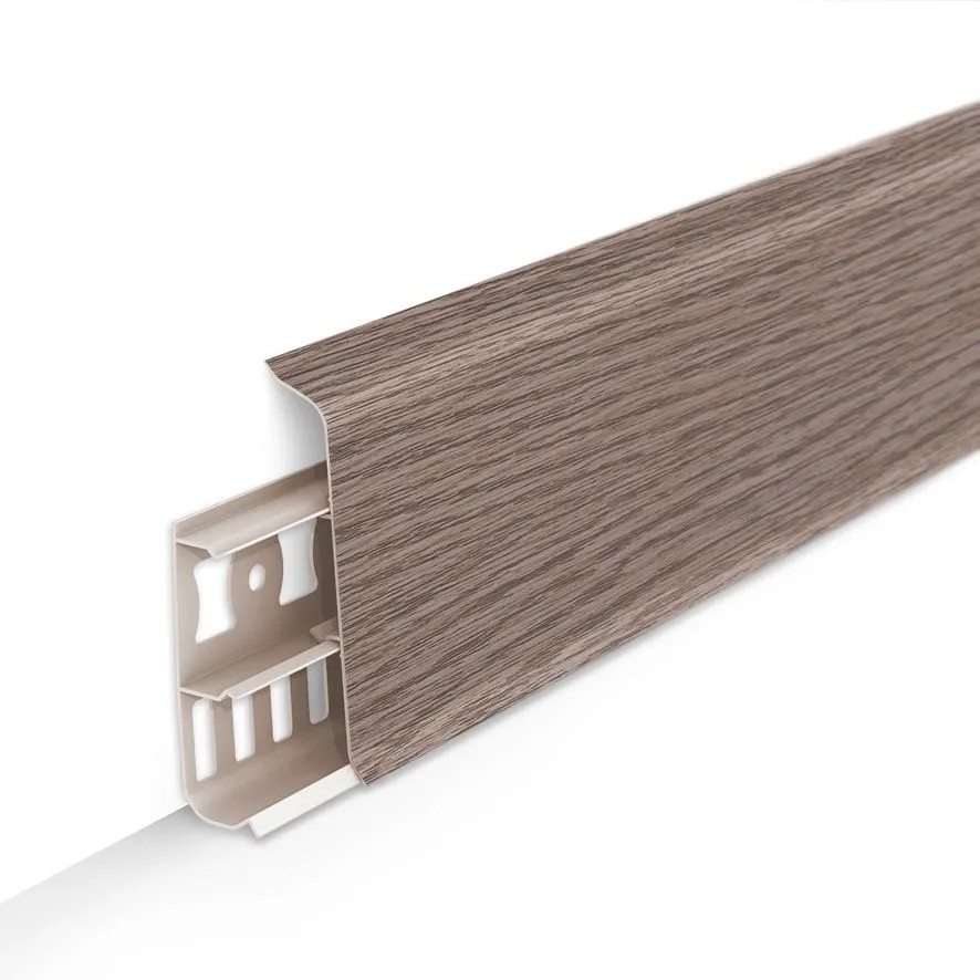 Плинтус с кабель-каналами 215 Дуб снежный 70мм