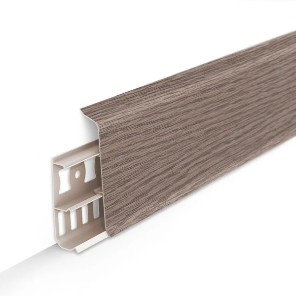 Плинтус с кабель-каналами 215 Дуб снежный 70мм