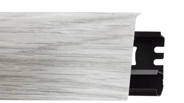 Плинтус со съемной панелью Ясень Палёный 70мм (02)