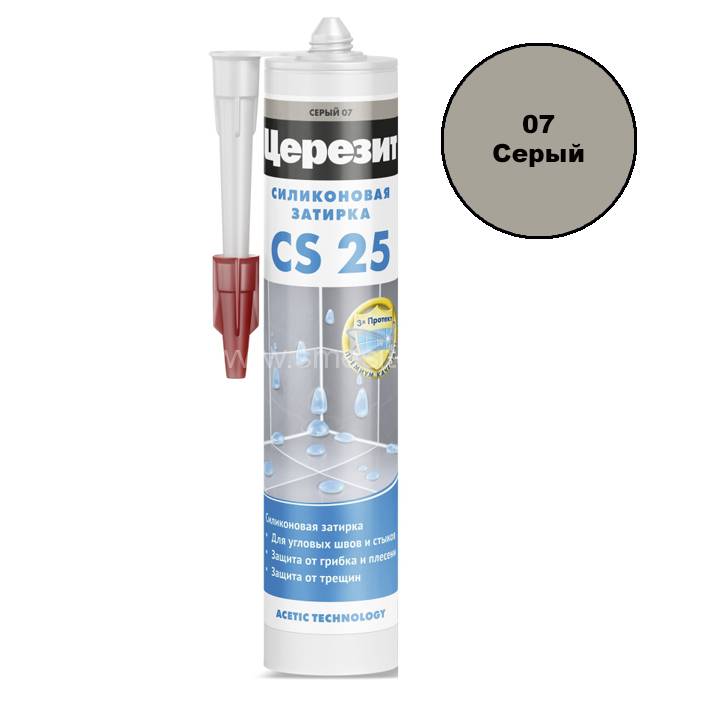 Затирка силиконовая СS25 280мл цвет серый 07 ЦЕРЕЗИТ